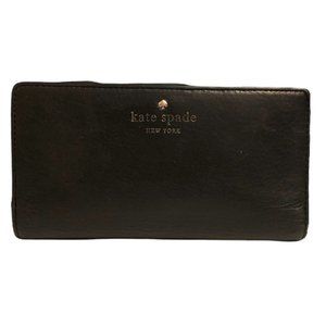 Kate Spade Darcy Large Slim Bifold Wallet Black Leather PWRU 2182 L141